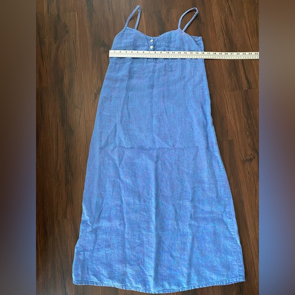 FLAX Tank Top Style Maxi 100% Linen Dress. - Picture 5 of 9